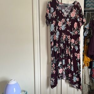 Red floral dress